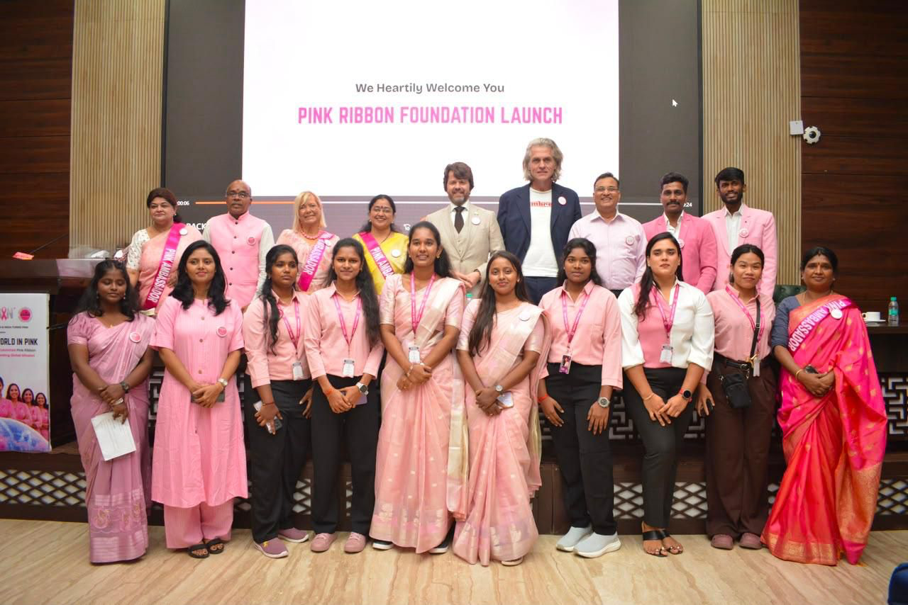Pink Ribbon Foundation India launch attendees in pink on stage at the Constitution Club of India, New Delhi, 26 August 2026